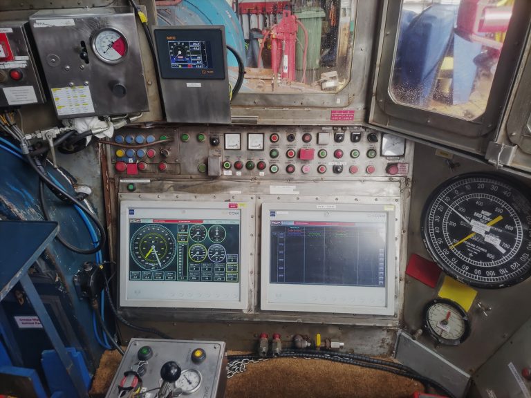 TBM (Top Left) and EDR (Two Centre Screens) Drillers HMIs