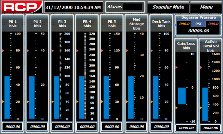 PVT HMI - Main Screen (Tailored for 7’’ HMI)